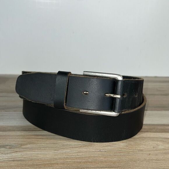 Timberland Leather Belt Men’s 42 Black Casual Dress Durable Strap Metal Buckle - Picture 1 of 10